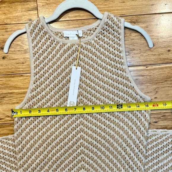 NWT House of Harlow 1960 Crochet Tan Cream Chevron Maxi Dress Size L - Picture 8 of 9